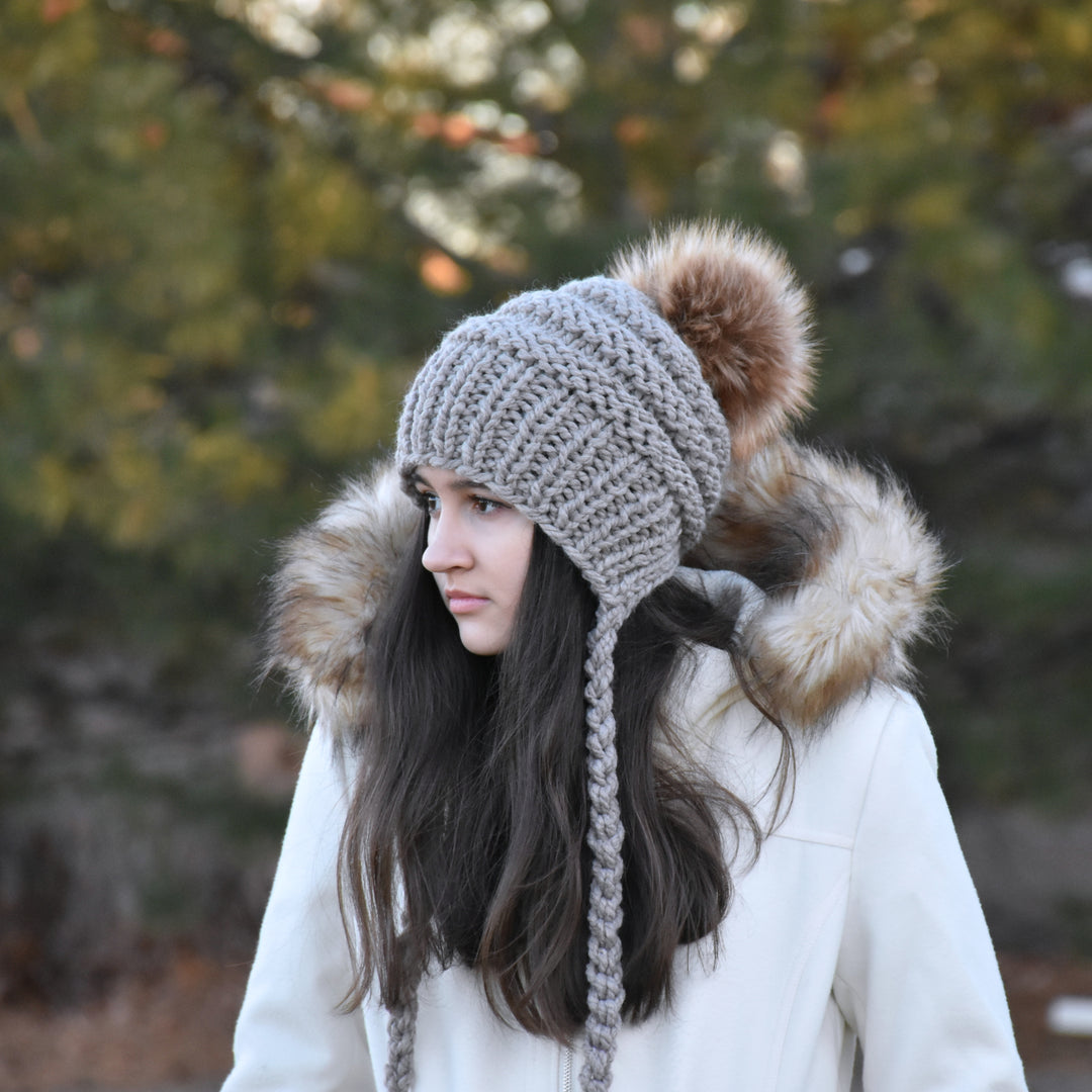 Knit Bonnet Style Hat